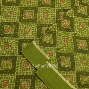 Mehendi Green Sambalpuri Ikat Cotton Fabric