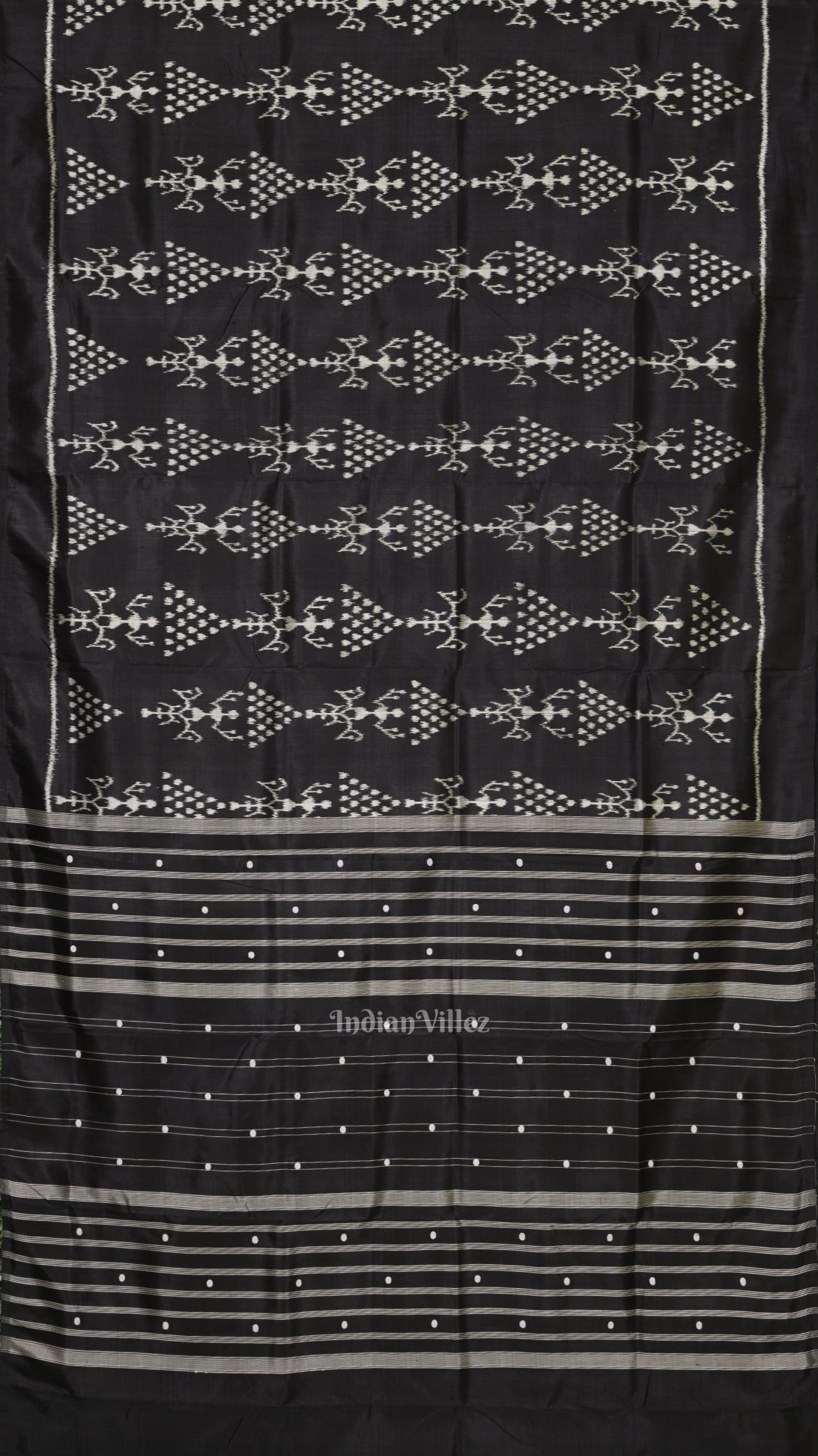 Black Tribal Jhoti Theme Contemporary Designer Silk Saree