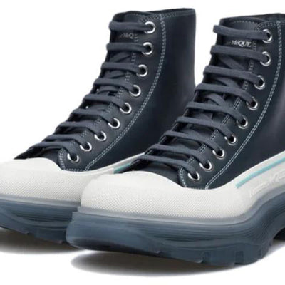 Alexander Mcqueen Tread Slick Boot Navy White (Women'S)