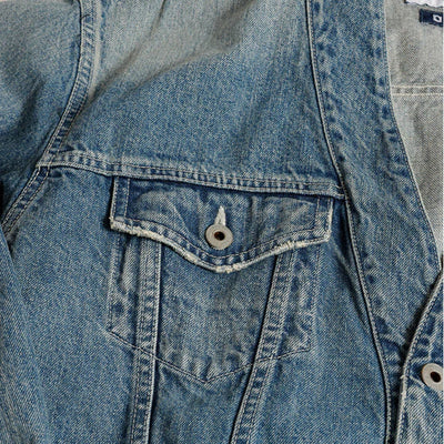 FDMTL | DENIM HAORI JACKET 4YR WASH { INDIGO