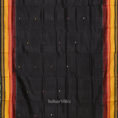 Black Kathiphera Odisha Ikat Khandua Silk Saree