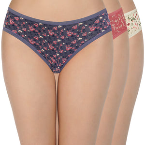 Print Low Rise Bikini Panties (Pack of 3)
