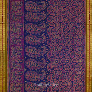 Royal Blue Sambalpuri Ikat Silk*Cotton (Bapta) Saree