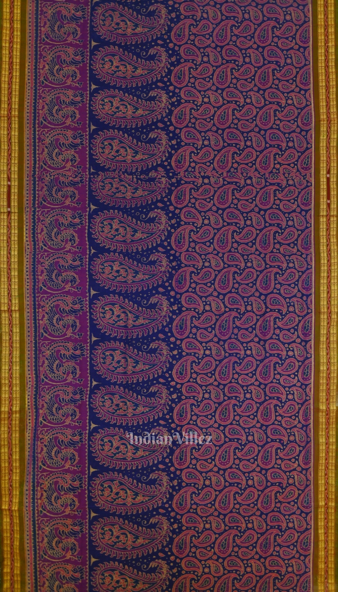 Royal Blue Sambalpuri Ikat Silk*Cotton (Bapta) Saree