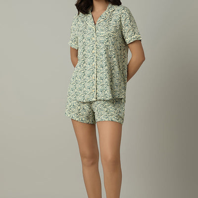 Sleep Shorts Set - Forest Print
