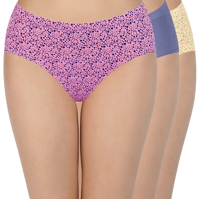 100% Cotton Hipster Panty Pack (Pack of 3) - D016 - Multi
