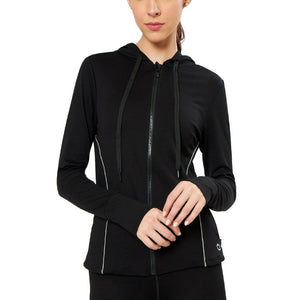 Flaunt Hoodie Full Sleeve Active Jacket - Jet Black