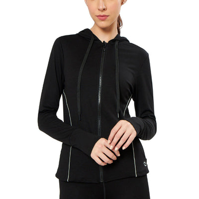 Flaunt Hoodie Full Sleeve Active Jacket - Jet Black