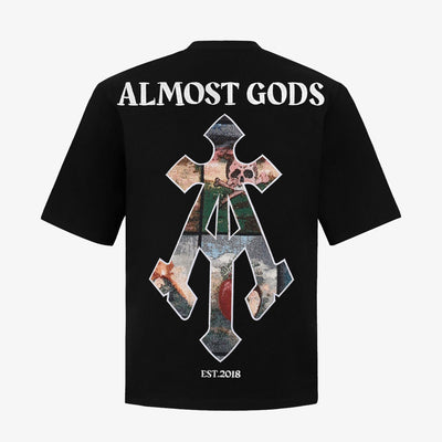 ALMOST GODS | ALMOST GODS ARCANA JACQUARD PATCHED TEE { BLACK
