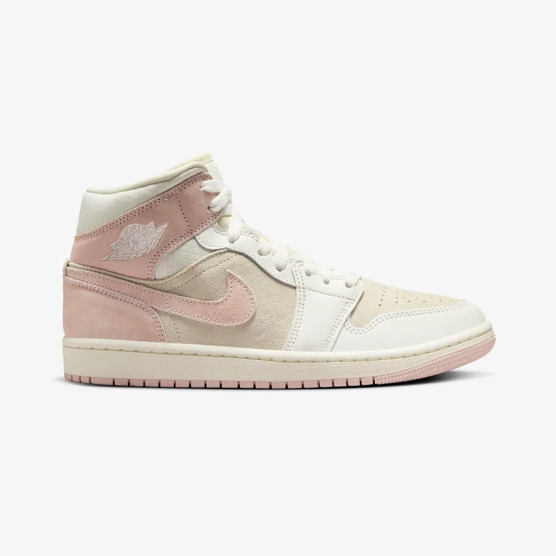 JORDAN | AIR JORDAN 1 MID SE { COCONUT MILK/LEGEND PINK-SAIL