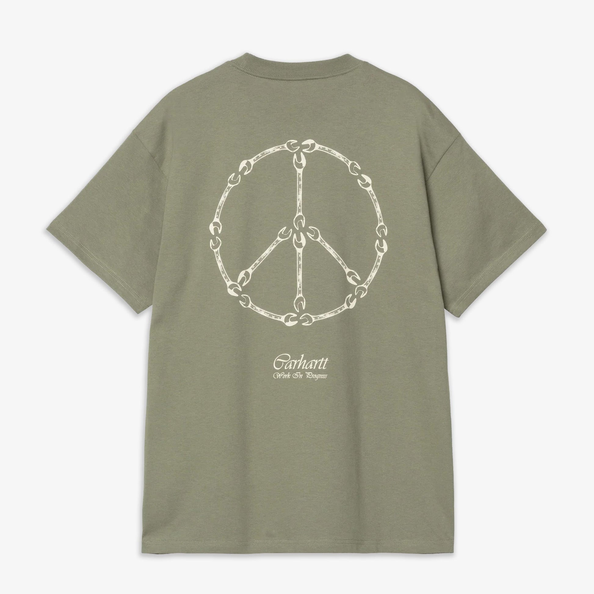 Carhartt | S/S PEACE AND WORK T-SHIRT { DOLLAR GREEN/NATURAL