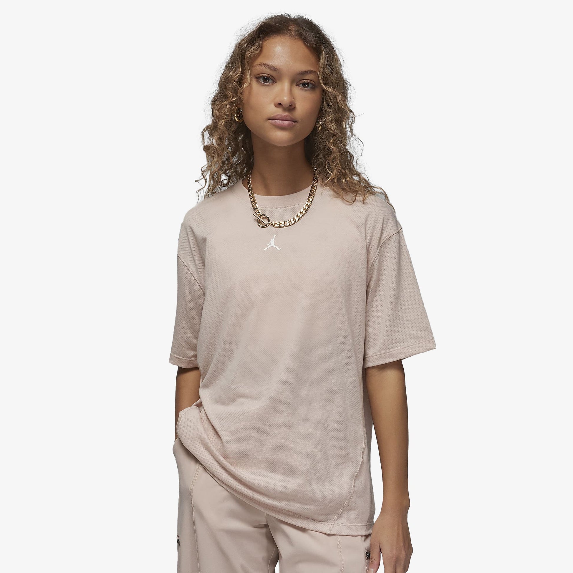 Jordan | DIAMOND SHORT-SLEEVE TOP  { PARTICLE BEIGE