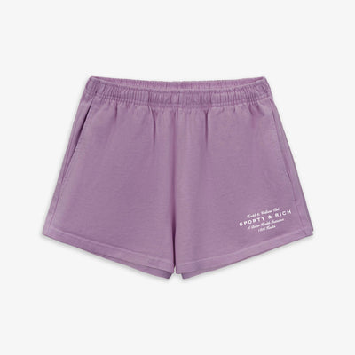 SPORTY & RICH | HEALTH INITIATIVE DISCO SHORT { SOFT LAVENDER/WHITE