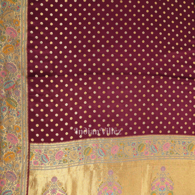 Purple Banarasi Silk Saree With Paithani Border and Pallu
