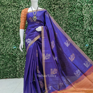 Redish Purple Pure Kanjivaram Soft Silk Saree