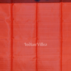 Deep Blue With Peach Handwoven South Soft Silk Saree