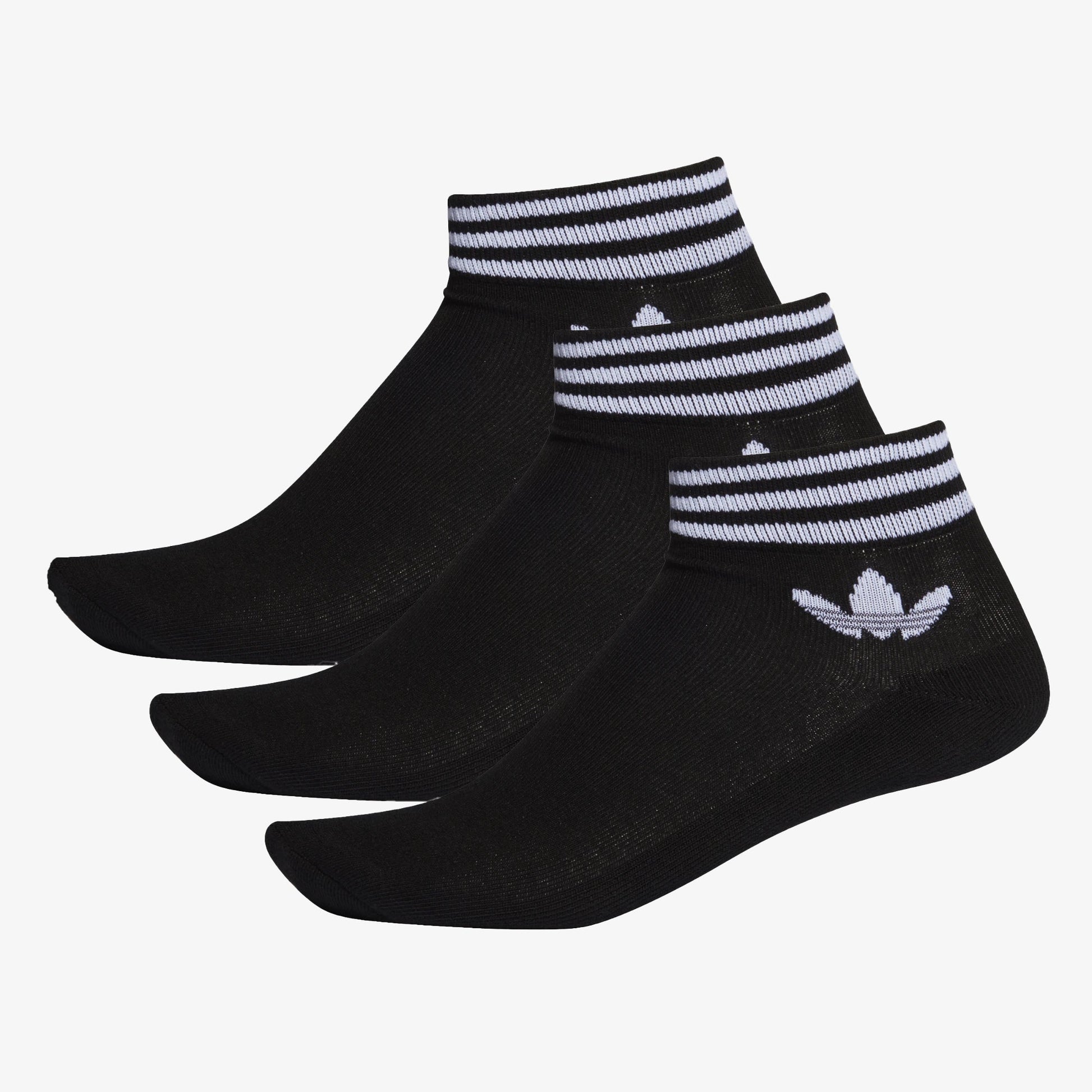 Adidas Originals | TREFOIL ANKLE SOCKS - 3 PAIRS  { BLACK/WHITE