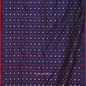 Indigo Blue Designer Ravi Verma Painting  Katan Banarasi Silk Saree