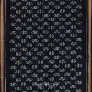 Navy Blue with Maroon Odisha Ikat Contemporary Silk Saree