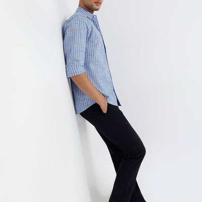 Blue Striped Linen Shirt