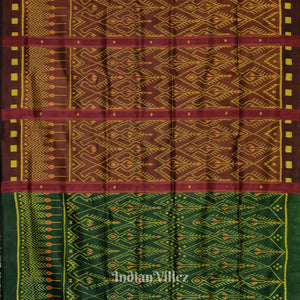 Green Yellow Designer Odisha Ikat Contemporary Silk Saree