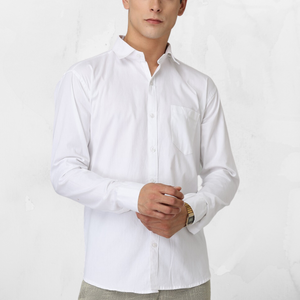 Solid Cotton Shirt for Man (White)