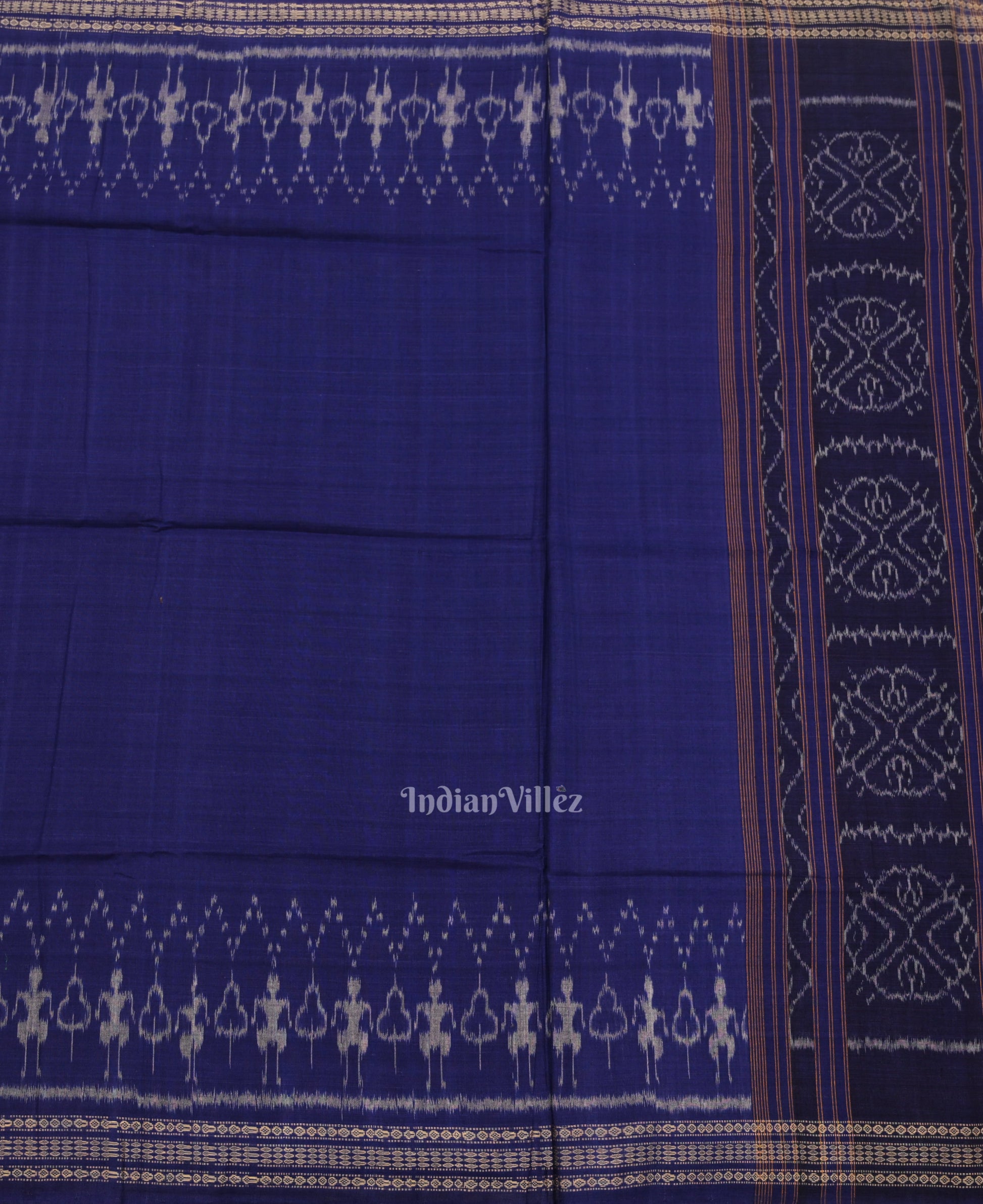 Cement Gray Blue Odisha Ikat Sambalpuri Dress Set & Dupatta