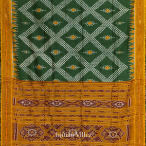 Green Tarabali Odisha Ikat Khandua Silk saree