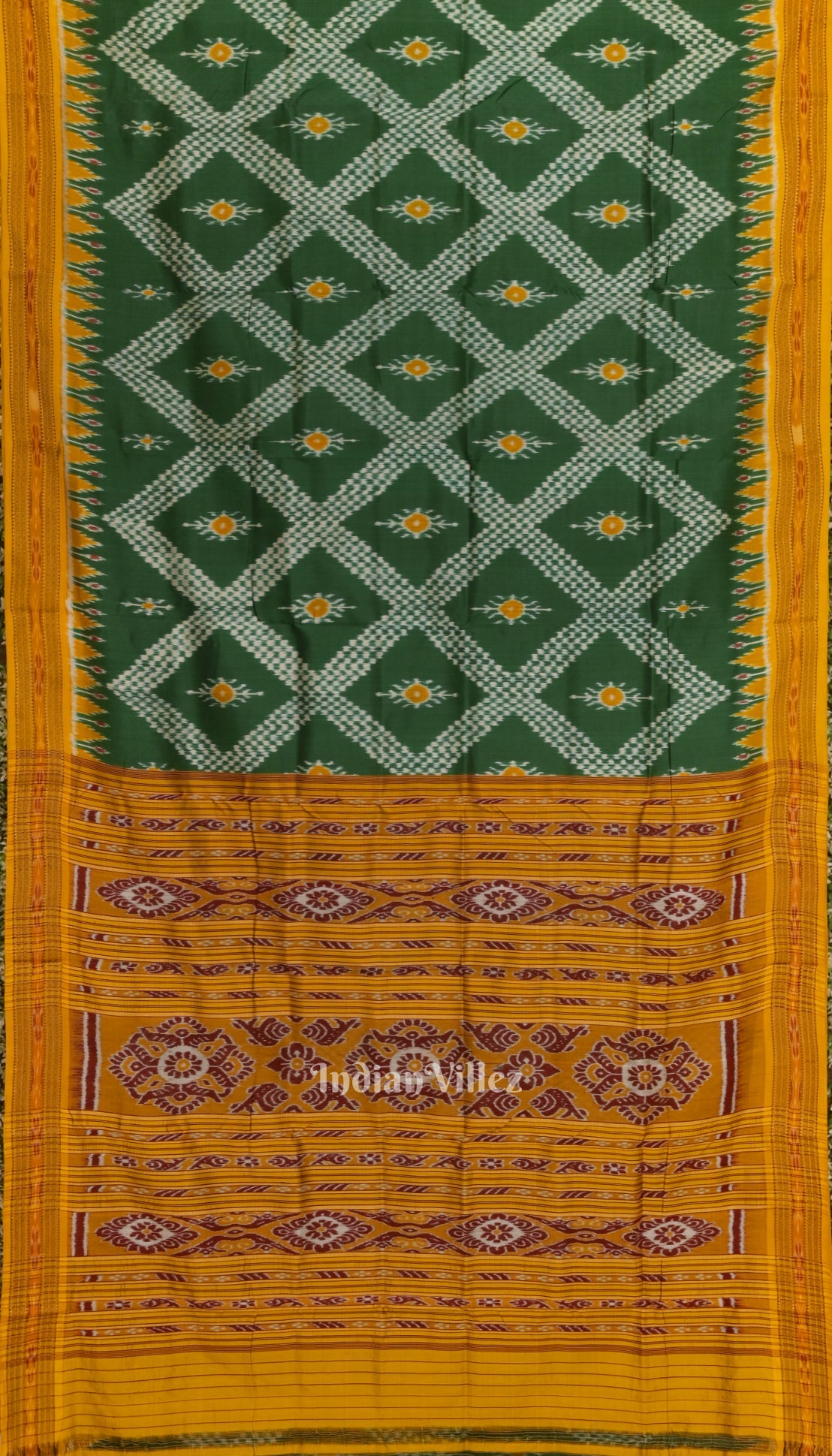 Green Tarabali Odisha Ikat Khandua Silk saree