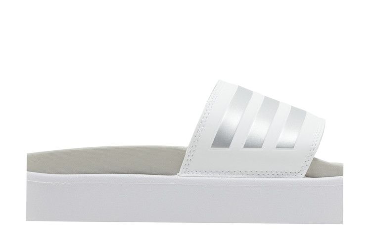 adidas Adilette Platform Slides Cloud White Zero Metalic Grey
