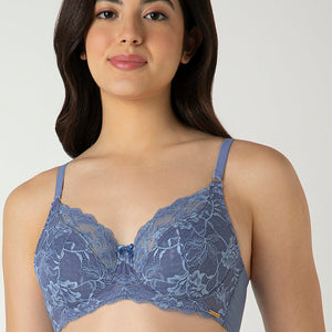 Luxe Support Non-Padded Wired Bra  - Moonlight Blue
