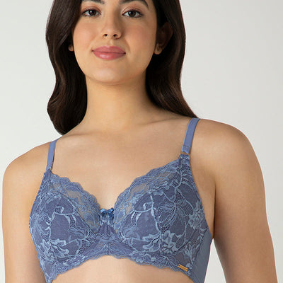 Luxe Support Non-Padded Wired Bra  - Moonlight Blue