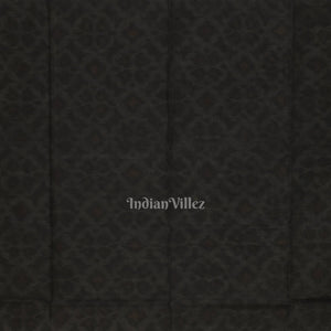 Off White Black Pochampally Ikat Sico (Silk & Cotton) Saree with Zari Border