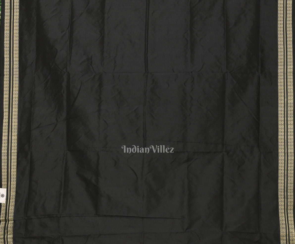 Black Pasapali Odisha Ikat Sambalpuri Silk Saree