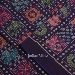 Blue Nabakothi Sambalpuri Ikat Cotton Fabric