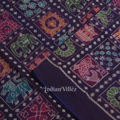 Blue Nabakothi Sambalpuri Ikat Cotton Fabric