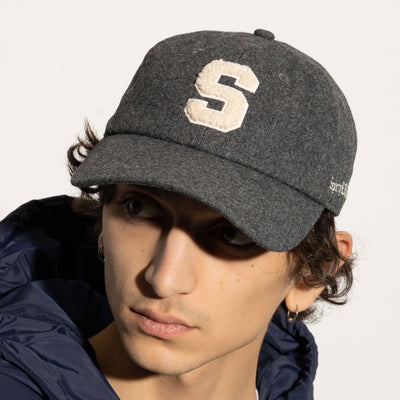 SPORTY & RICH | BOUCLE S WOOL CAP { GREY