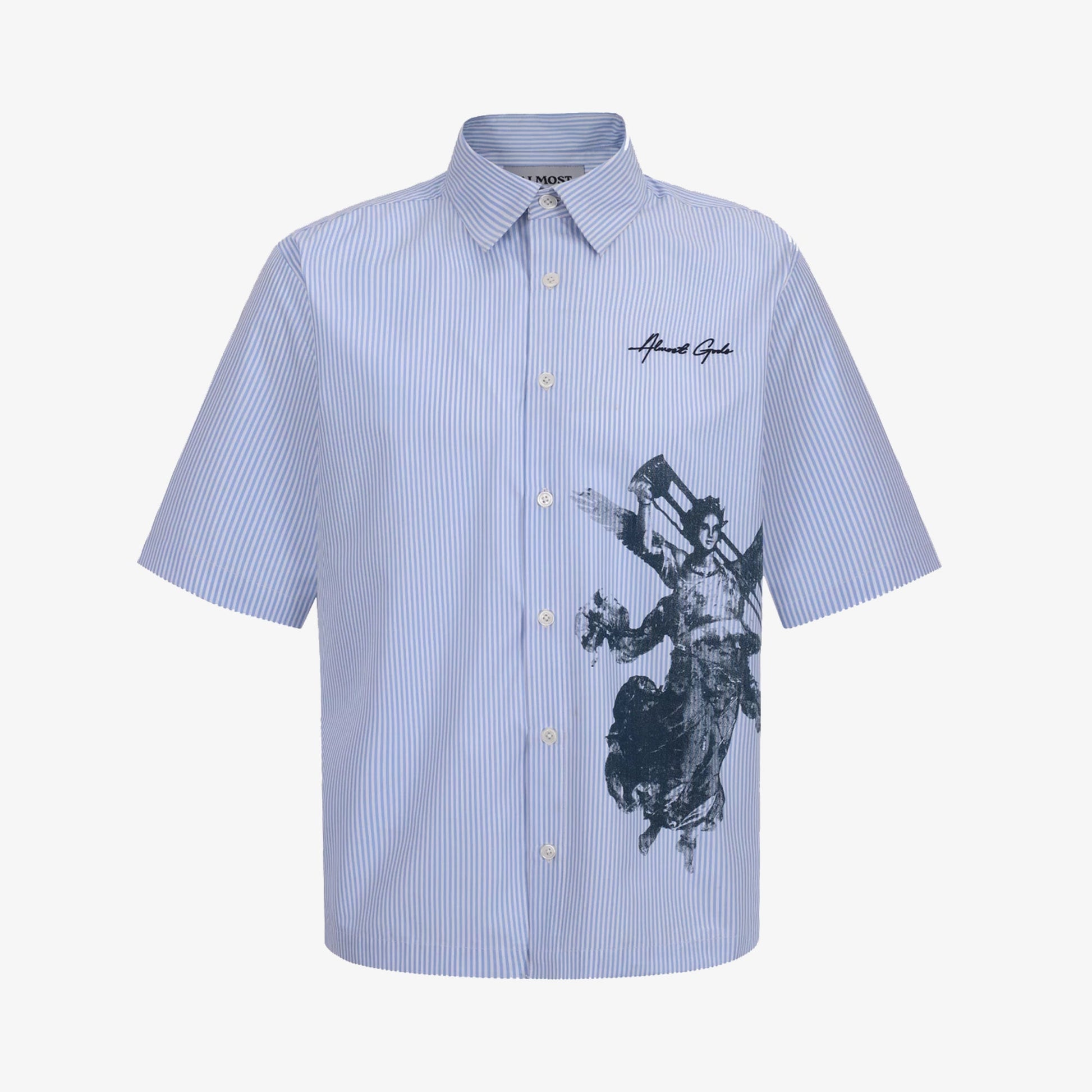 ALMOST GODS | VICTORIA FRESCO SHIRT IN BENGAL STRIPES { BLUE/WHITE