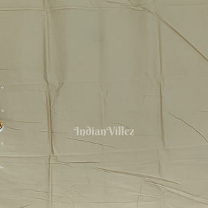 Honey Gold Krishna Rasleela Hand-Painted Pattachitra Saree