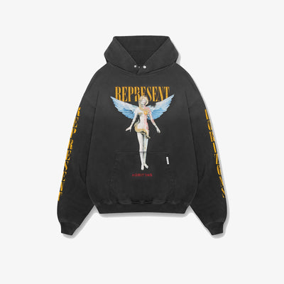Represent | REBORN HOODIE  { AGED BLACK