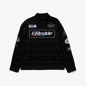 HUF | X GREDDY RACING TEAM JACKET  { BLACK/WHITE