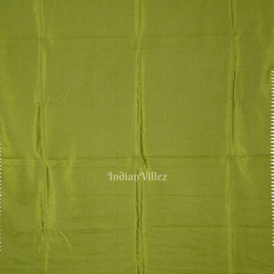 Mehendi Green Tribal Art Konark Temple Hand-Painted Pattachitra Saree