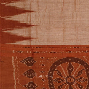 Brick Red Kargil Kumbha Maniabandha Cotton Saree