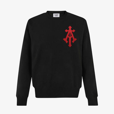 ALMOST GODS | ALPHA CROSS KNIT SWEATER { BLACK