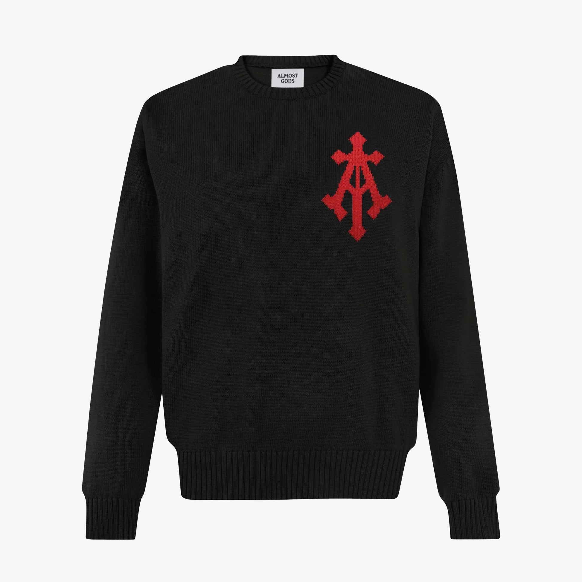 ALMOST GODS | ALPHA CROSS KNIT SWEATER { BLACK