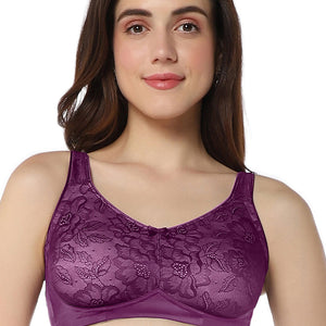 Elegant Lace Non-Padded Non-Wired Support Bra - Pickled Beet & Stucco