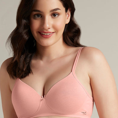 Simply Soft Padded Non-Wired Cotton Bra - Impatiens Pink