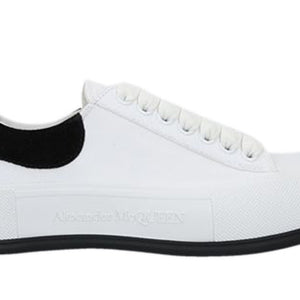 Alexander Mcqueen Deck Skate Plimsoll Lace-Up White Black