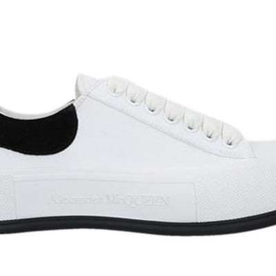 Alexander Mcqueen Deck Skate Plimsoll Lace-Up White Black