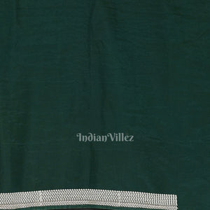 Green Parsi Gara Floral Motif Hand Embroidered Saree